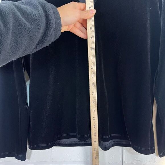 Vintage AGB Womens Velvet Cardigan Size Small Black Velvet Witchy Goth - Picture 4 of 14